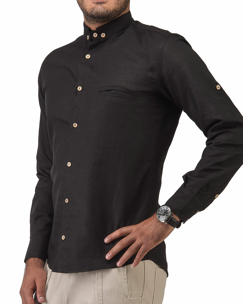 پیراهن یقه دگمه دار