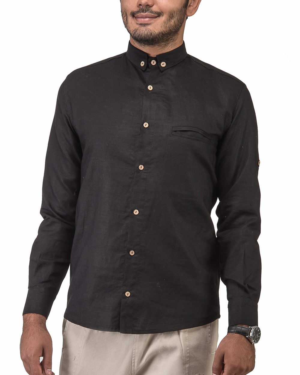 پیراهن یقه دگمه دار