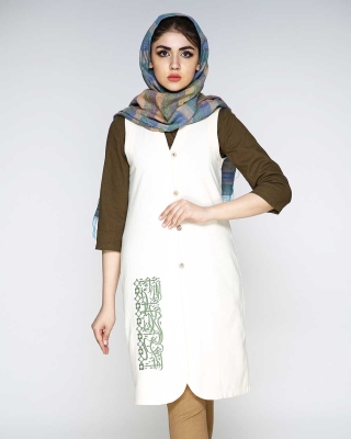 جلیقه یکرو بلند زنانه (چاپدار)