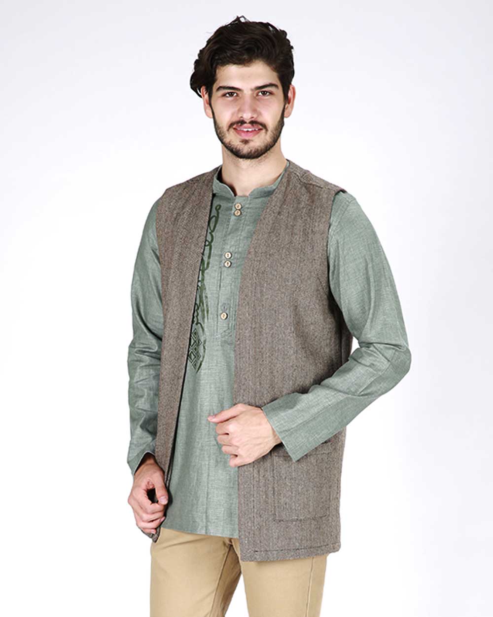 جلیقه مردانه زیتون