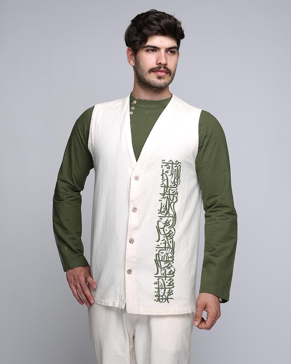 جلیقه یکرو کوتاه مردانه(چاپدار)