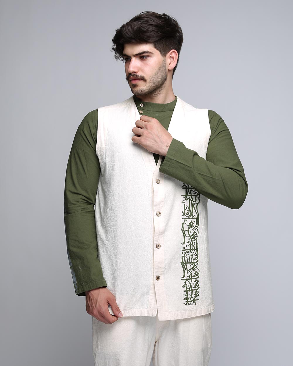 جلیقه یکرو کوتاه مردانه(چاپدار)