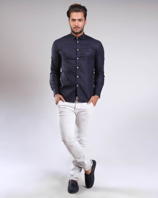 پیراهن یقه دگمه دار