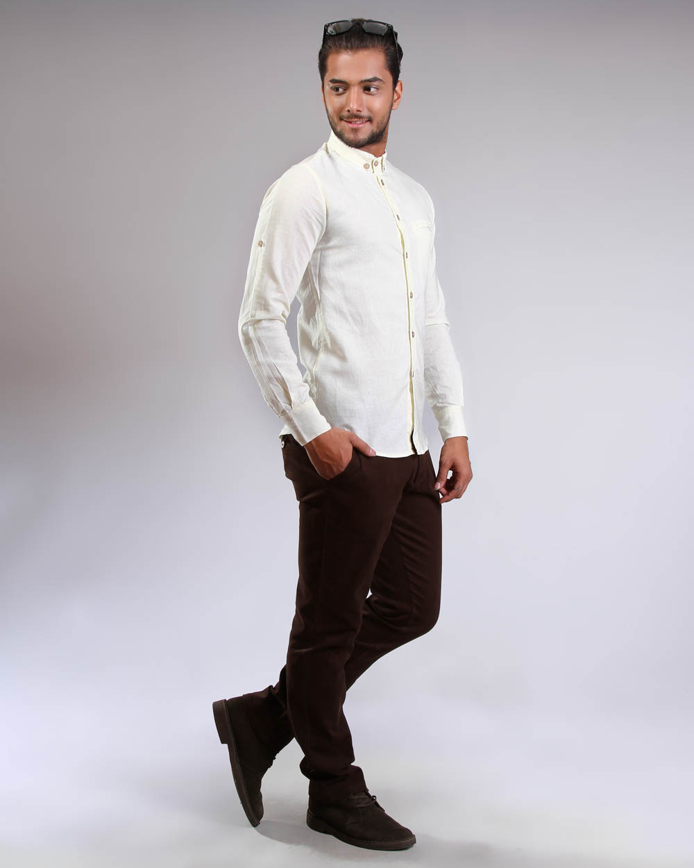 پیراهن یقه دگمه دار