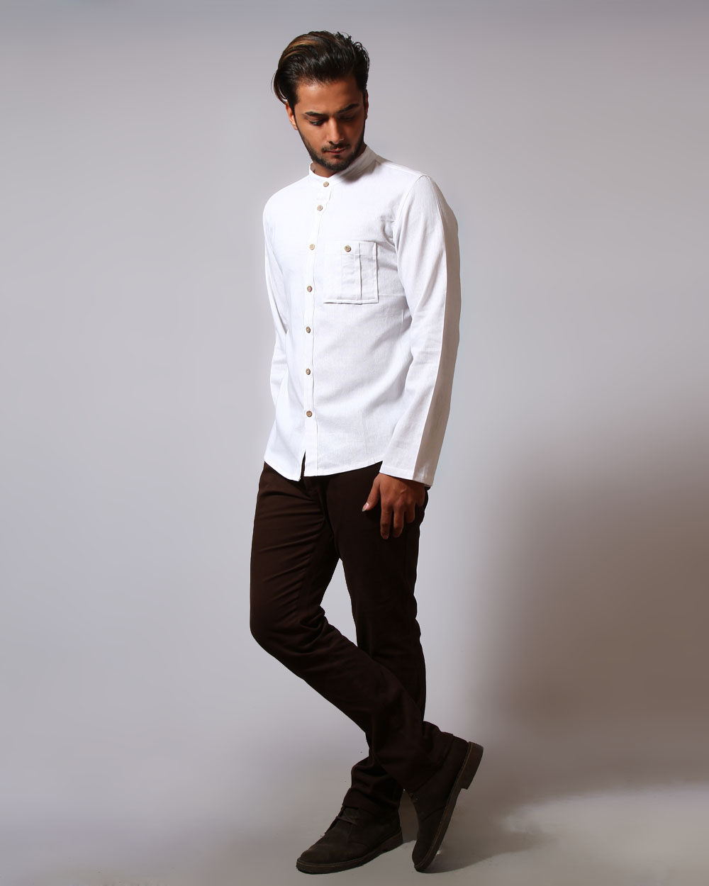 پیراهن فرنگی لینن