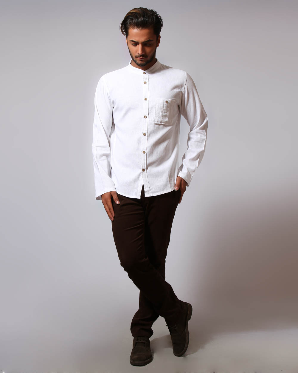 پیراهن فرنگی لینن